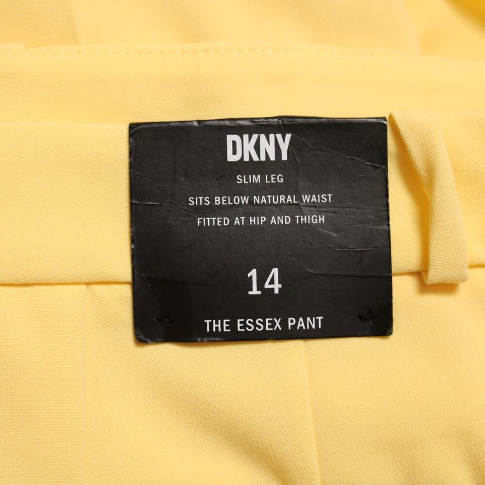 DKNY Essex Slim Ankle Pants Yellow Stretch Dress Trouser Workwear Modern Size 14 - Picture 9 of 13